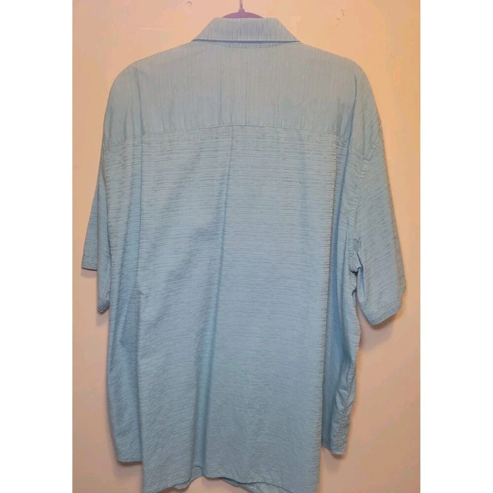 Robert Graham Short Sleeve Turquoise Blue Geometric Pattern Men's 2XL